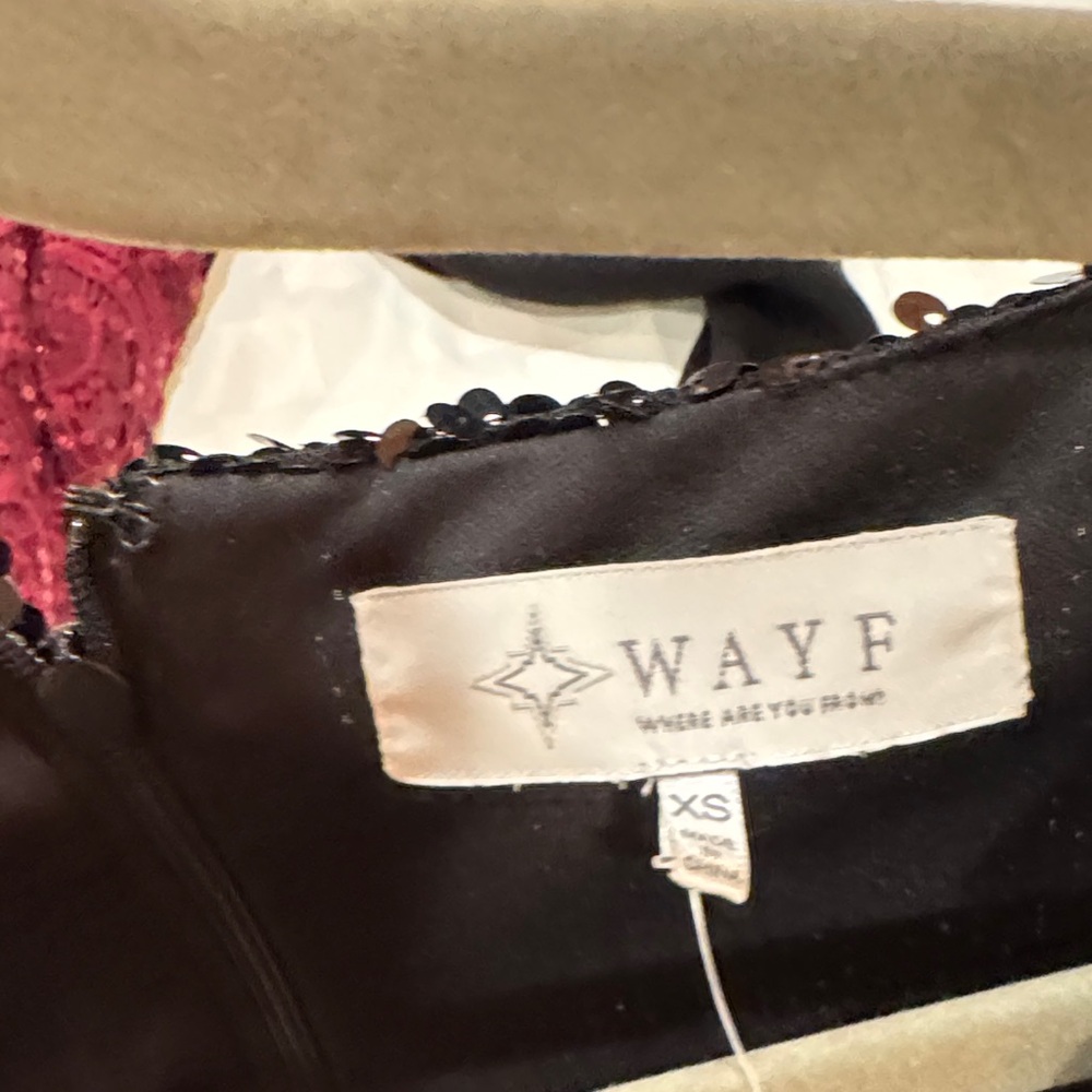 WAYF Black Sequin Dress